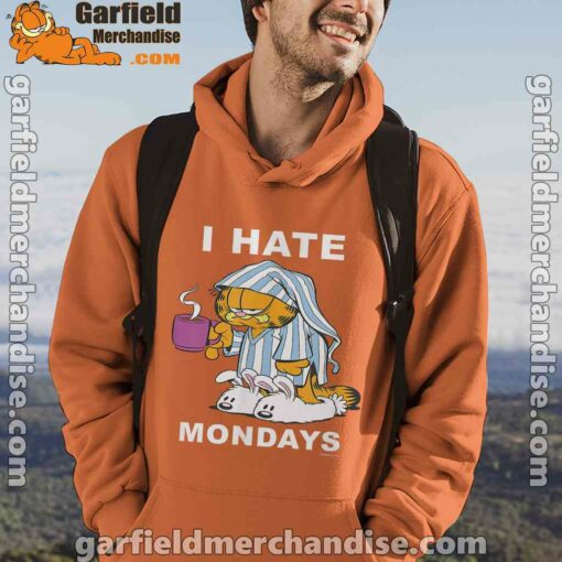 garfield hate mondays are for suffering and naps orange men hoodie