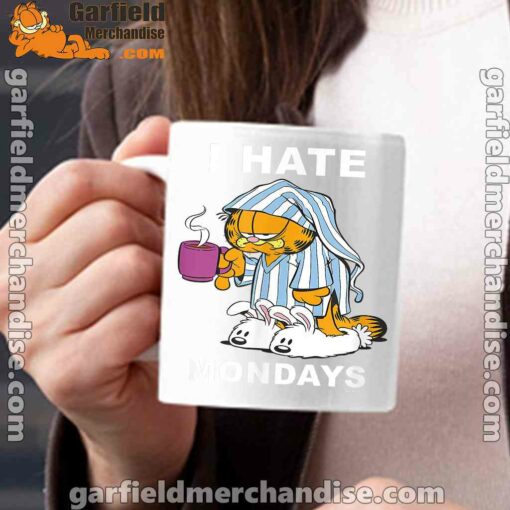 garfield hate mondays are for suffering and naps white mug