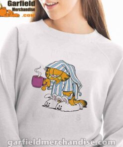 garfield hate mondays are for suffering and naps white sweatshirt women