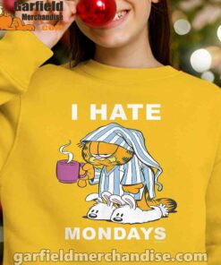 garfield hate mondays are for suffering and naps yellow youth girl sweatshirt