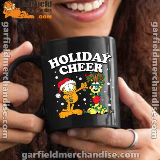 garfield holiday cheer odie black mug