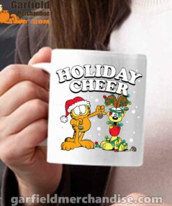 garfield holiday cheer odie white mug