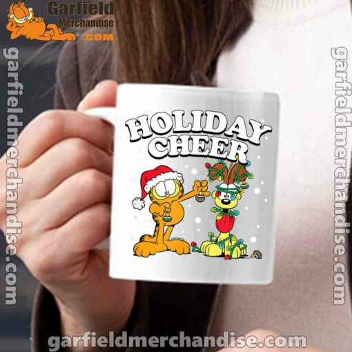 garfield holiday cheer odie white mug