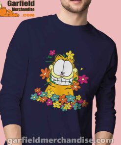 garfield in the garden men navy long sleeve