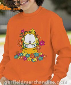 garfield in the garden orange boy sweatshirts