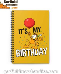 garfield its my birthday confetti celebration yellow notebook