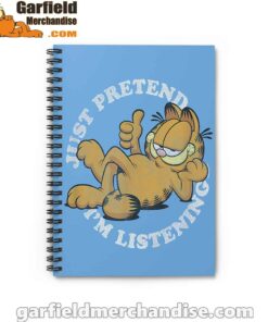 garfield just pretend im listening blue notebook