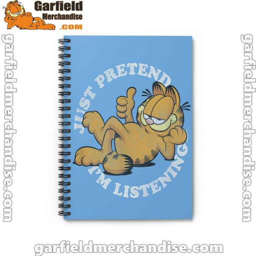 garfield just pretend im listening blue notebook