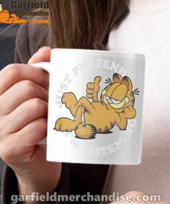 garfield just pretend im listening white mug