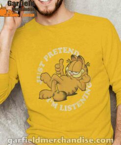 garfield just pretend im listening yellow long sleeve man