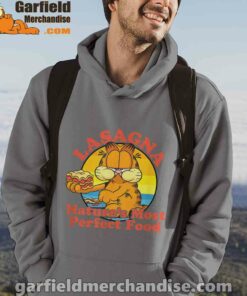 garfield lasagna natures most perfect food brown men hoodie