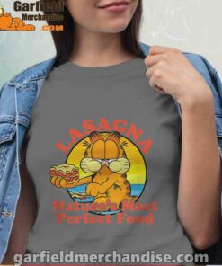 garfield lasagna natures most perfect food brown shirt for women