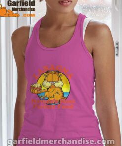 garfield lasagna natures most perfect food pink tank top women