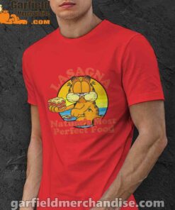 garfield lasagna natures most perfect food red men shirt