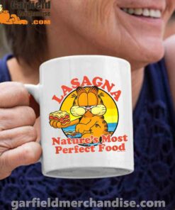 garfield lasagna natures most perfect food white coffee mug