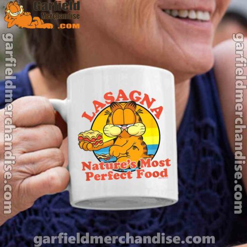 garfield lasagna natures most perfect food white coffee mug