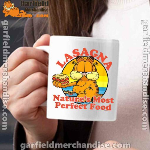 garfield lasagna natures most perfect food white mug