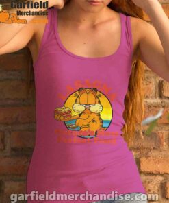 garfield lasagna natures most perfect food women's pink tank top