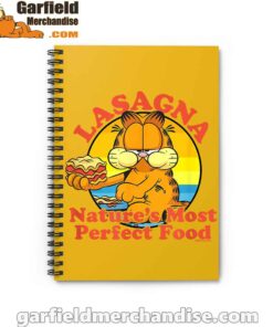 garfield lasagna natures most perfect food yellow notebook