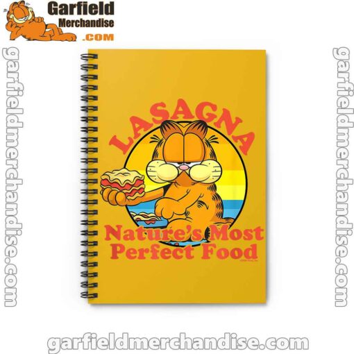 garfield lasagna natures most perfect food yellow notebook