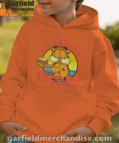 garfield lasagna natures most perfect food youth boy orange hoodie