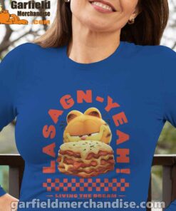 garfield lasagna yeah blue long sleeve with women