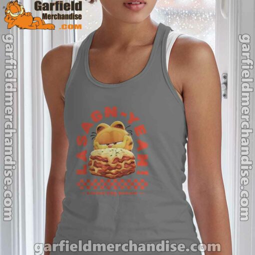 garfield lasagna yeah brown tank top for women