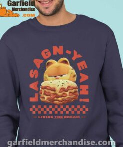 garfield lasagna yeah navy sweatshirts for men