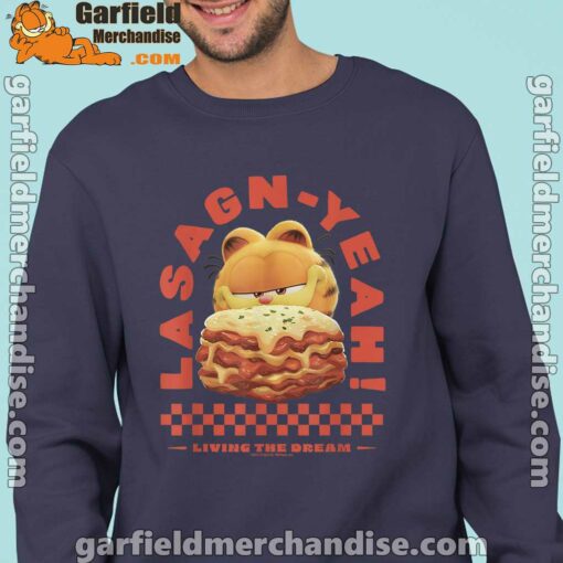 garfield lasagna yeah navy sweatshirts for men