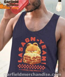 garfield lasagna yeah navy tank tops with men