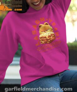 garfield lasagna yeah pink women hoodie