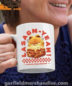 garfield lasagna yeah white coffee mug