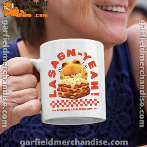 garfield lasagna yeah white coffee mug