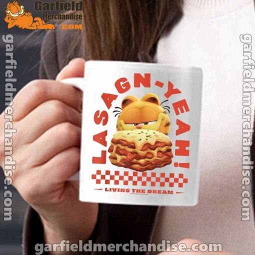 garfield lasagna yeah white mug