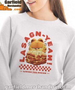 garfield lasagna yeah white sweatshirt women