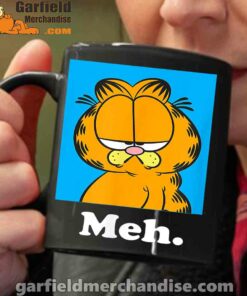 garfield life’s too short to care meh black coffee mug