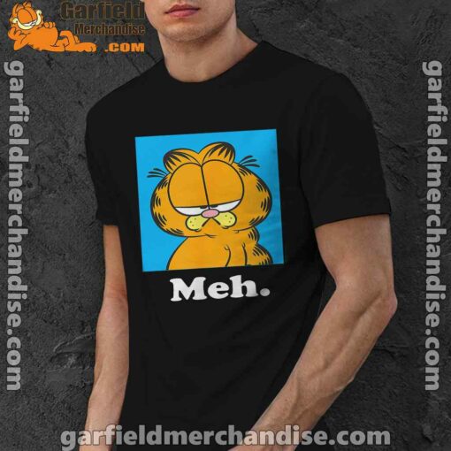 garfield life’s too short to care meh black men shirt