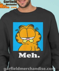 garfield life’s too short to care meh black sweatshirt for men