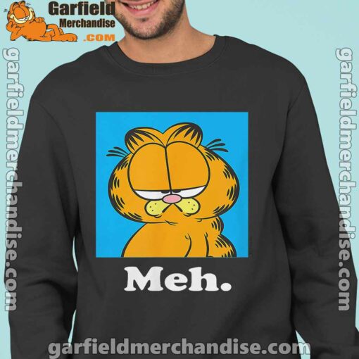 garfield life’s too short to care meh black sweatshirt for men