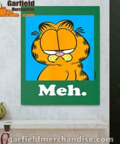 garfield life’s too short to care meh green canvas