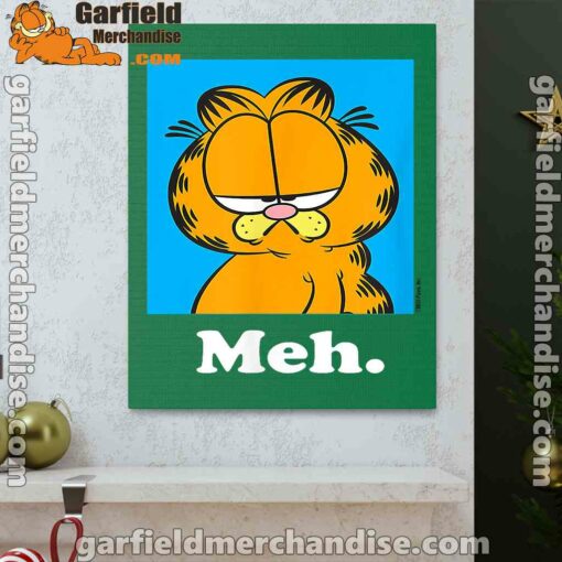 garfield life’s too short to care meh green canvas