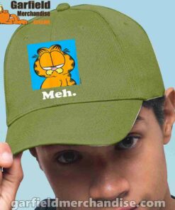 garfield life’s too short to care meh green hat