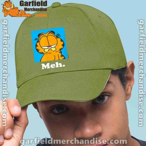 garfield life’s too short to care meh green hat