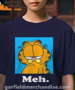 garfield life’s too short to care meh kids girl navy t shirt