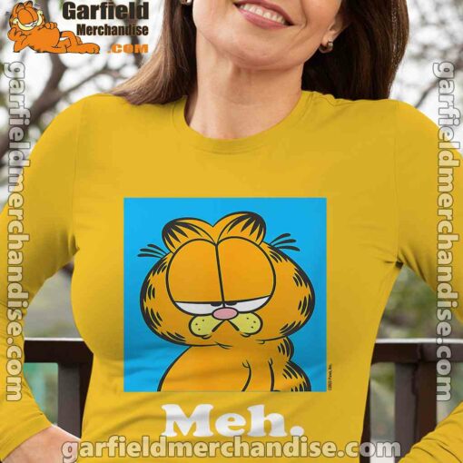 garfield life’s too short to care meh long sleeve yellow women