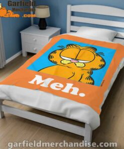 garfield life’s too short to care meh orange blanket