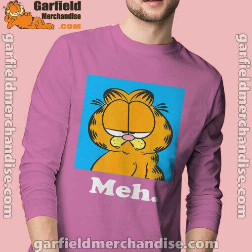 garfield life’s too short to care meh pink long sleeve men