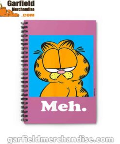 garfield life’s too short to care meh pink notebook