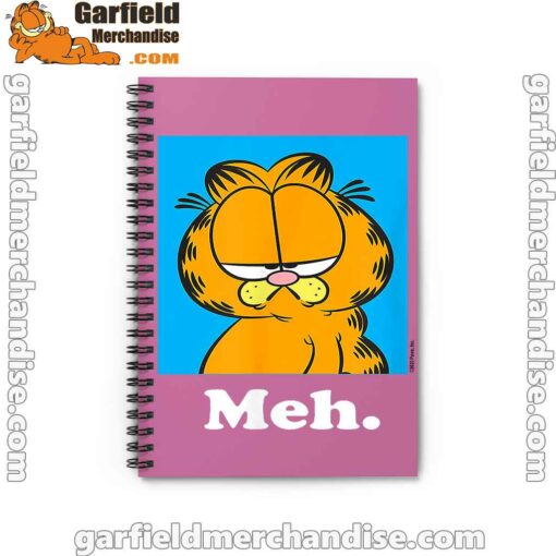 garfield life’s too short to care meh pink notebook