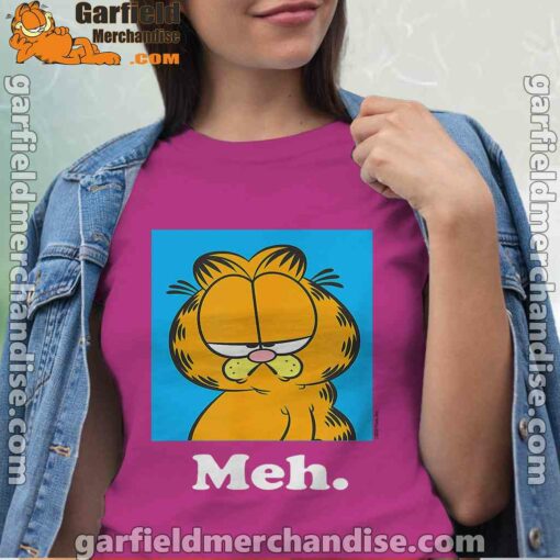 garfield life’s too short to care meh pink women shirt